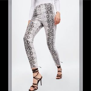 Zara Premium High Waist Snake Print Jeans Size 2